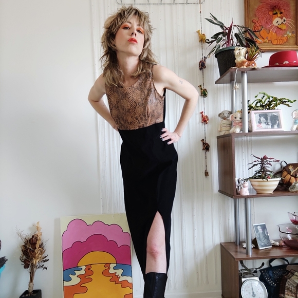 Vintage Faux Snake Skin Dress - Picture 7 of 8